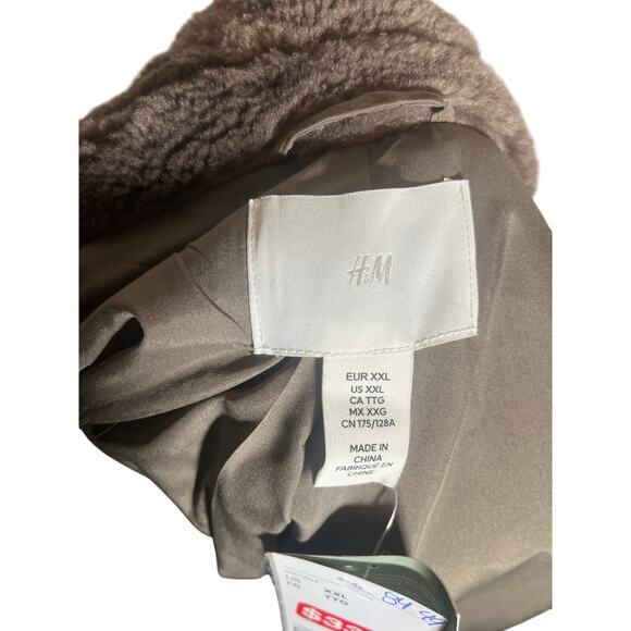 NWT H&M womens XXL faux fur long teddy coat 1108 - Picture 8 of 11